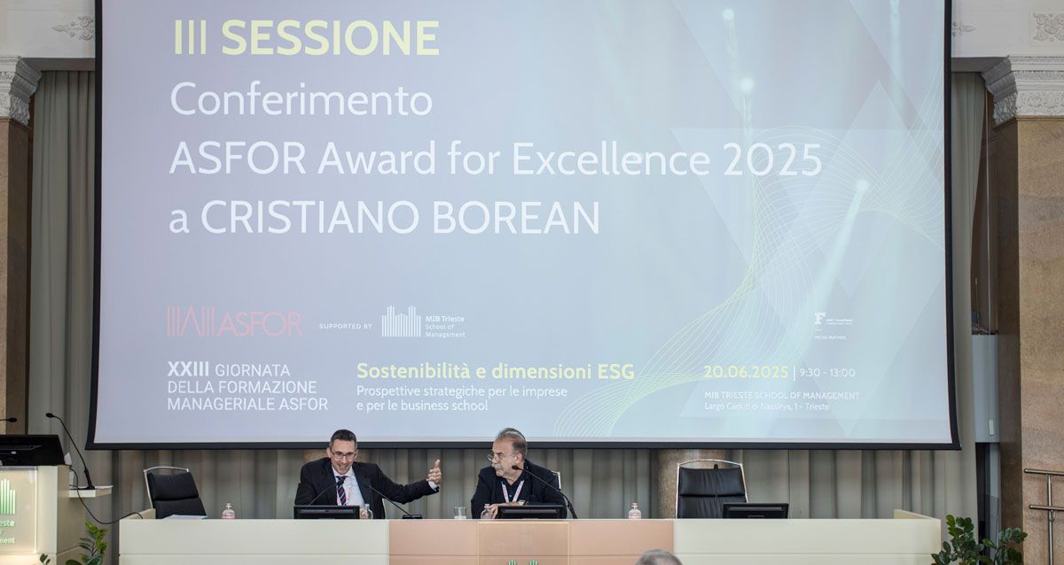 Cristiano Borean riceve l’ASFOR Award for Excellence 2025