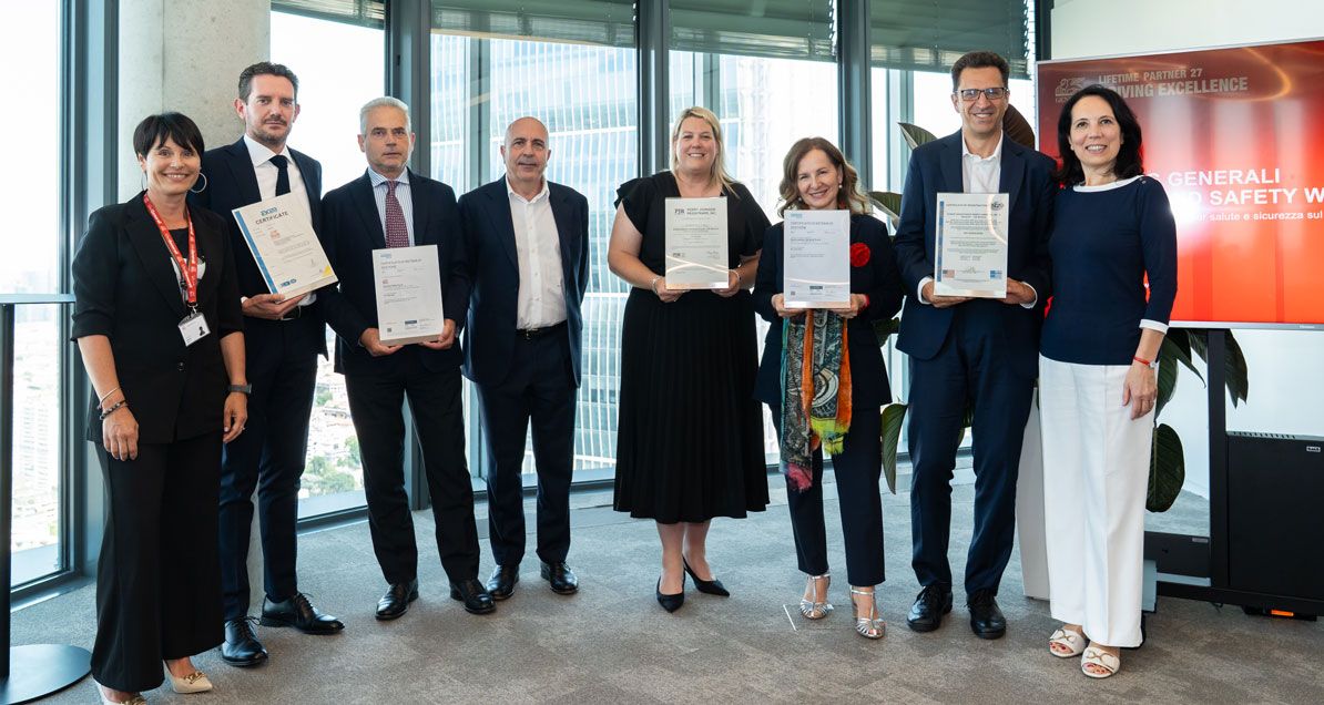 Generali obtains ISO 45001 certification from DNV for its commitment to occupational health and safety