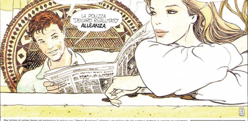 Photo gallery - Comic strip by Milo Manara for the advertising campaign of Alleanza’s “Denaro rivalutato” policy, 1990