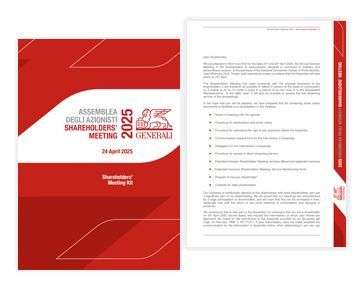 Generali's engagement to keep its shareholders up to date and in contact