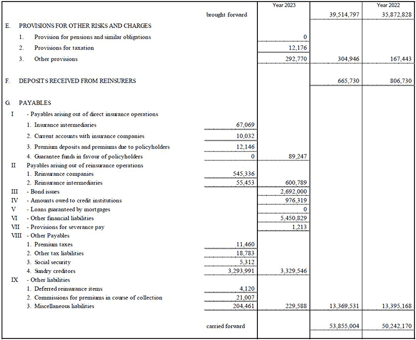 Parent company’s balance sheet and income statement (12)