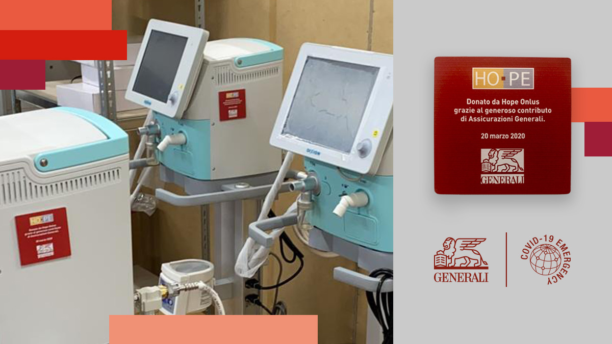 Generali: consegnati i primi ventilatori polmonari agli ospedali in Lombardia