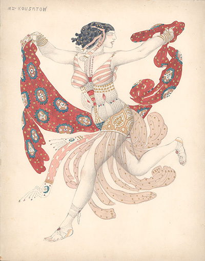 Behind the scenes - Léon Bakst, Cleopatra costume design for Ida Rubinštejn. Cléopâtre, Ballets Russes, choreography by Michel Fokine, Paris, 1909. © St. Petersburg State Museum of Theatre and Music