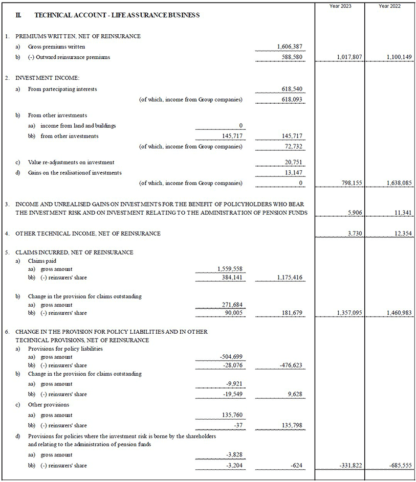 Parent company’s balance sheet and income statement (12)