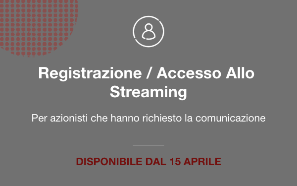 Assemblea 2021 - Diretta Streaming - Disponibile dal 15 aprile