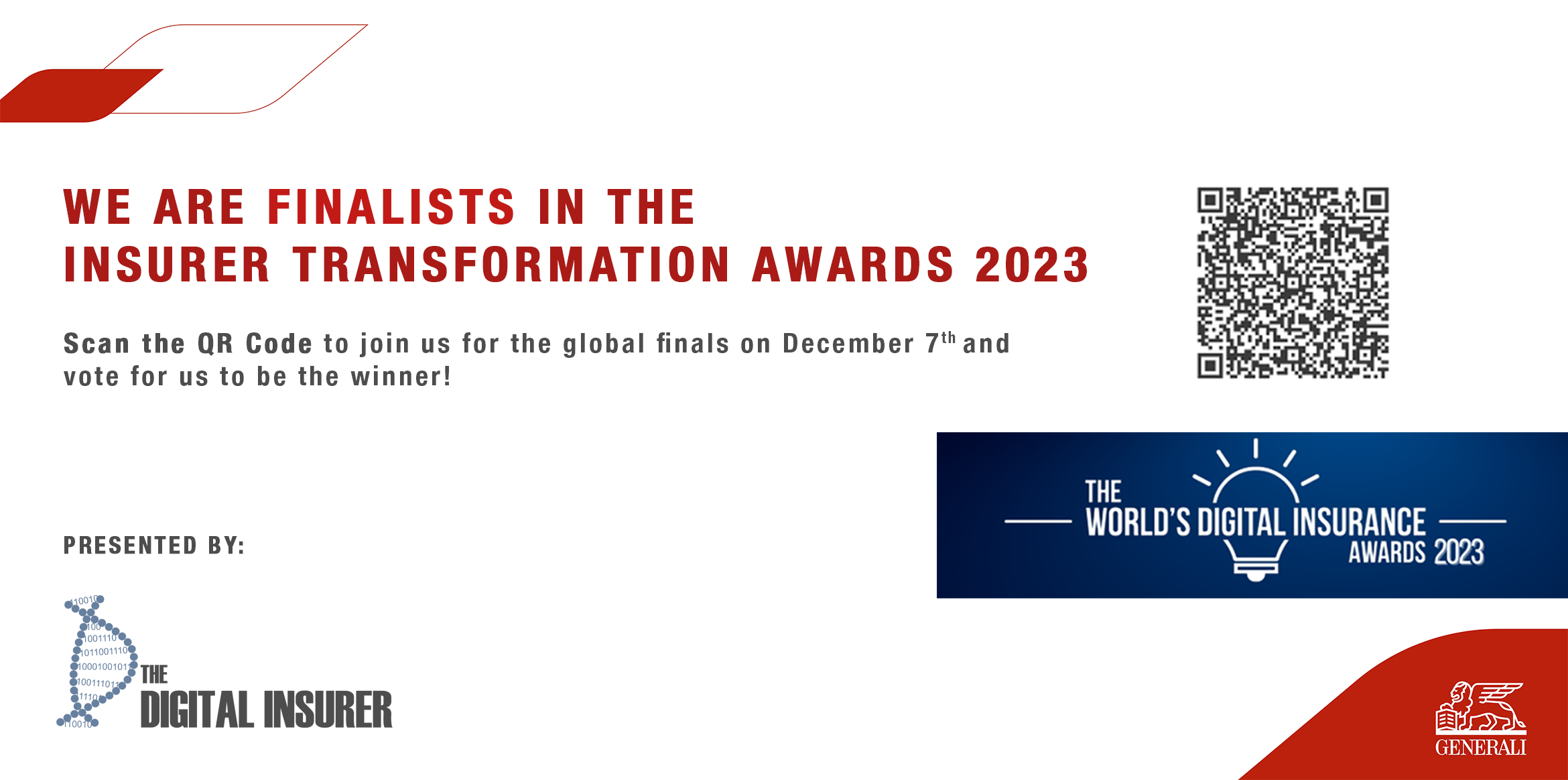 Generali tra i primi 5 finalisti dei World's Digital Insurance Awards 2023